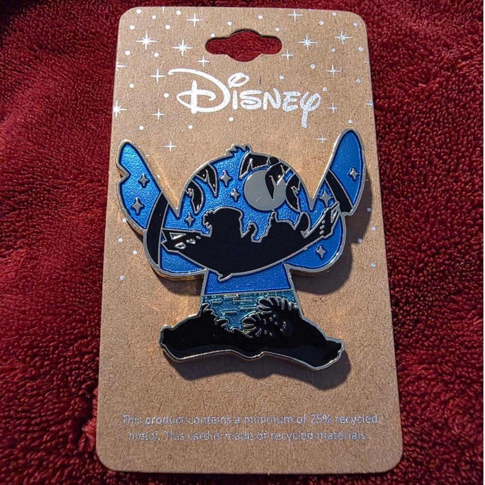 DISNEY'S LOUNGEFLY LILO & STITCH ENAMEL PIN - BEACH HAMMOCK SILHOUETTE STITCH
